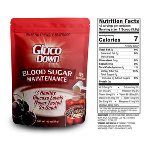 GLUCODOWN® Diabetic Friendly Beverage, Maintain Healthy Blood Sugar, Delicious Cherry (45-Servings)