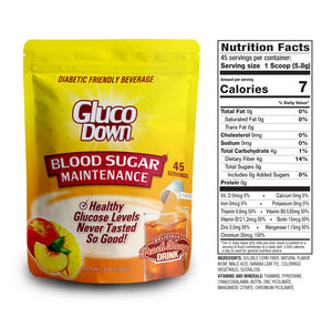 GLUCODOWN® Diabetic Friendly Beverage, Maintain Healthy Blood Sugar, Delicious Peach Mango (45-Servings)
