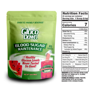 GLUCODOWN® Diabetic Friendly Beverage, Maintain Healthy Blood Sugar, Delicious Watermelon (45-Servings)